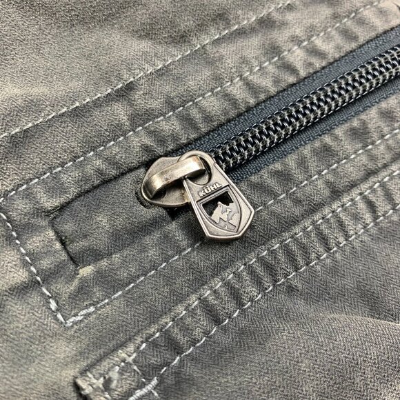 Kuhl Mens Shorts Large Gray Cargo Vintage Patina Dye Cotton Nylon Outdoor Hiking - Picture 10 of 15